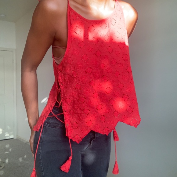 Chelsea & Violet Tops - Boho festival top red